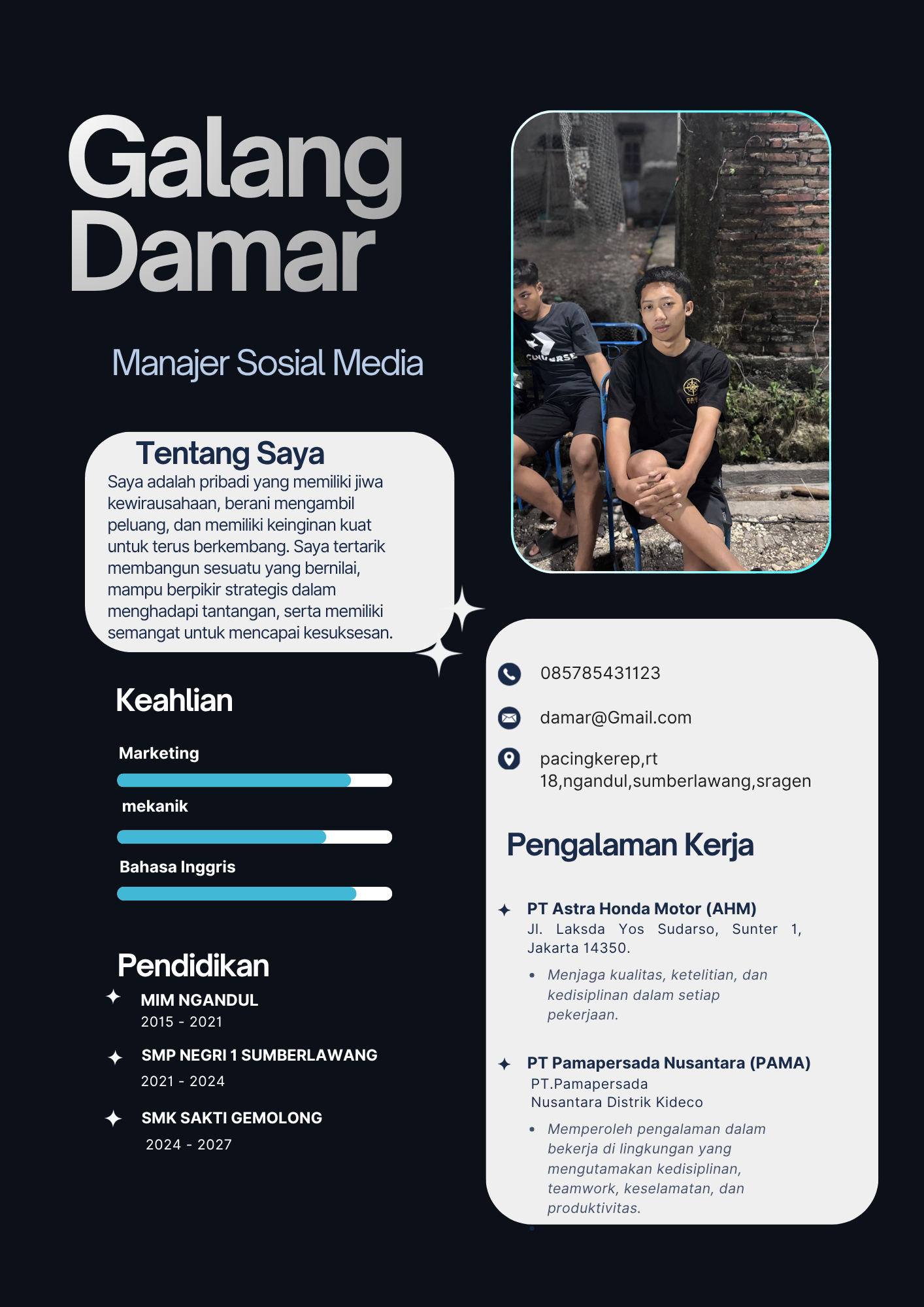 CV mas galang loh ya